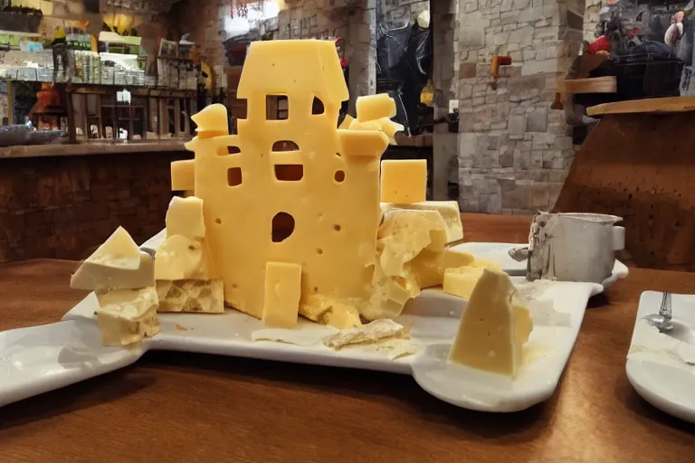 Image similar to Castle made of cheese