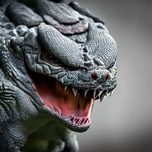 Image similar to real life Pokemon, creepy, scaly, menacing, evil, realistic, slight overcast, sharp focus