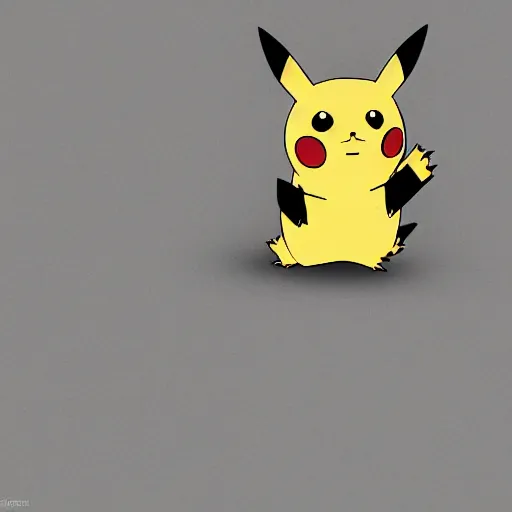 Image similar to The face of Pikachu appearing in shards of broken pottery, 8K resolution photo