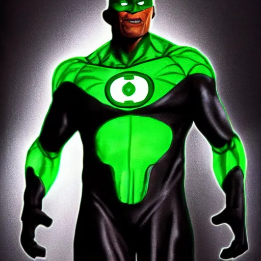 Prompt: A photo of green lantern performer by Jamie Foxx, highly detailed, 8K