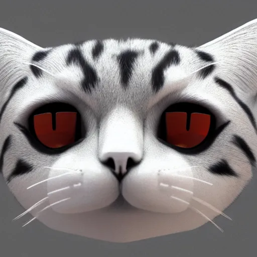 Image similar to creepy poorly 3 d rendered cat