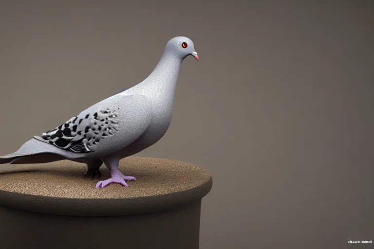 Prompt: a pigeon being sculpted from wet clay, studio lighting, studio photography, 3 d model, 3 d render, unreal engine, octane render, cgi, 8 k