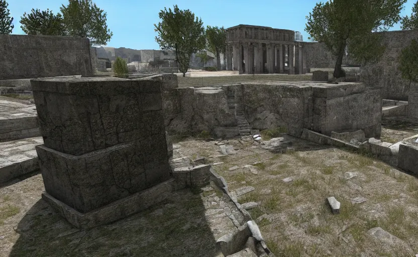 Image similar to the talos principle puzzle screenshot, high resolution