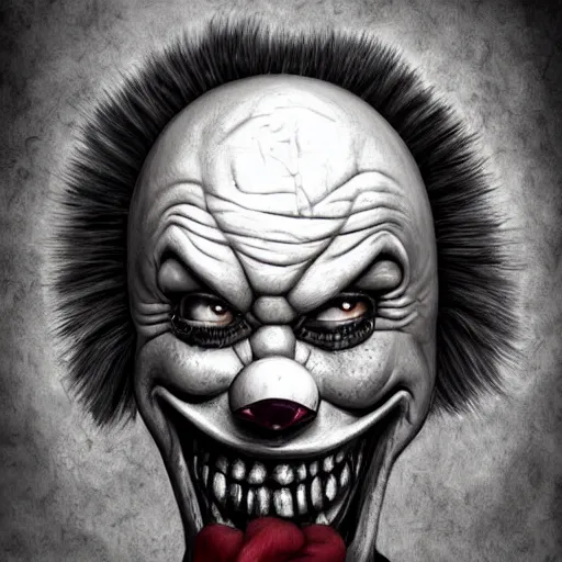 Prompt: surrealism grunge cartoon portrait sketch of maggot robbie with a wide smile by - michael karcz, loony toons style, pennywise style, horror theme, detailed, elegant, intricate