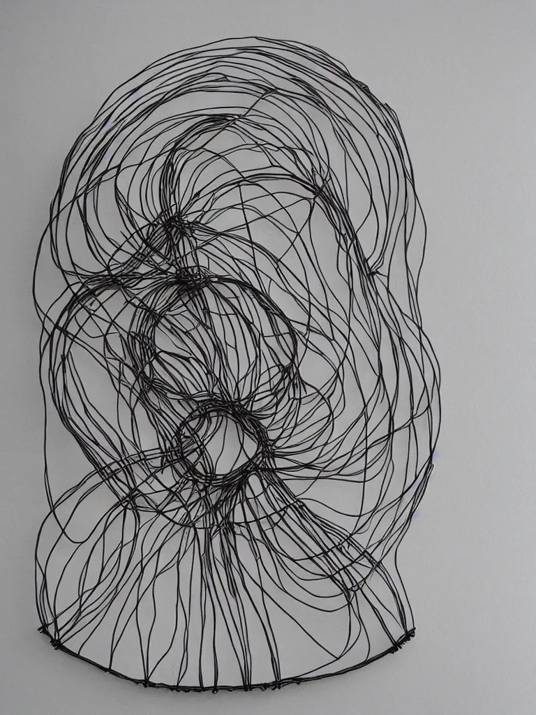 Prompt: famous examples of wire art portraiture