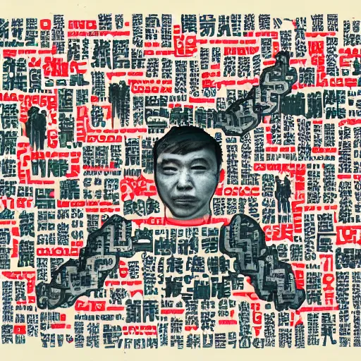 Prompt: chinese prisoners, heart, kidney, lungs, in the style of daniel johnston and outsider art, 4k, overlaid with chinese text