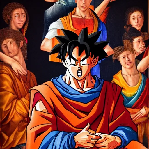 Image similar to portrait of goku styled as a renaissance painting