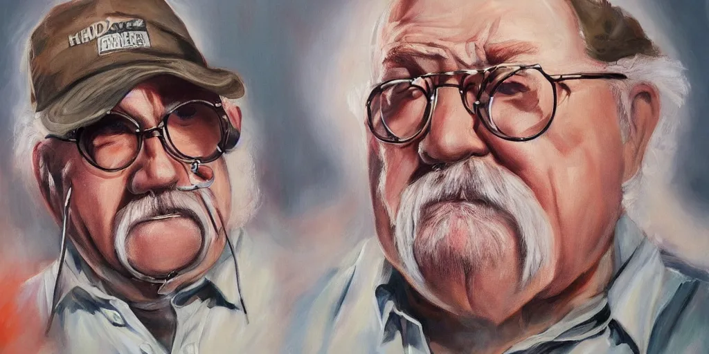 Image similar to wilford brimley staring intently into your soul diabeetus high fidelity painting high resolution trending on artstation