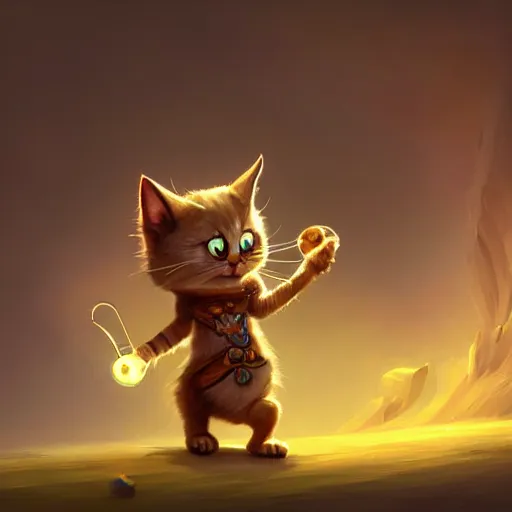 Image similar to super cute fantasy cat warrior 3D concept art by Gediminas Pranckevicius, glowing effect, ornate, dynamic, centered, sharp focus, beautiful detailed, face very realistic, Game Art, hyper detailed, no background, cartoon, cinematic, raytrace, Trend on artstation, C4D