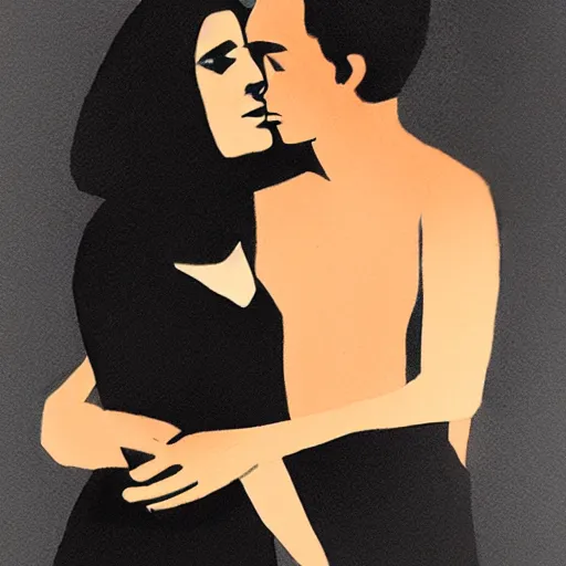 Image similar to a drawing of a man and a woman in the style of jarek puczel