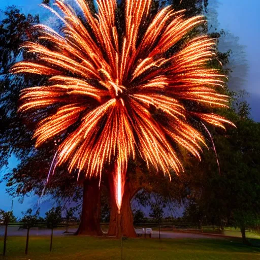 Image similar to a tree with fireworks for leaves