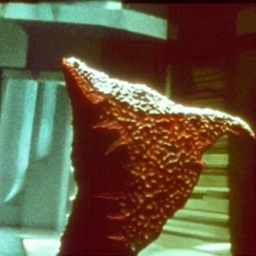 Image similar to a filmstill of pulgasari, kaiju starfish, in the style of suspiria ( 1 9 7 7 )