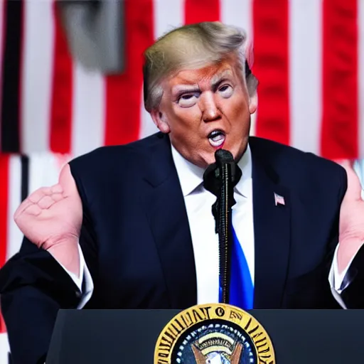 Image similar to donald trump with tiny hands