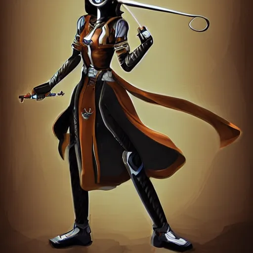 Image similar to robot swashbuckler, female, science fiction, pirate, concept art, matte, illustration, character art,