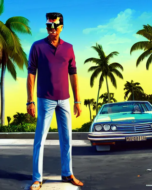 Prompt: tommy vercetti concept art, illustration, sketch, award - winning photo, smooth, 4 k hdr, high definition