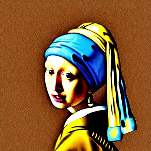 Image similar to portrait of cookie monster as girl with pearl earring