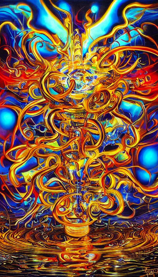 Image similar to psytrance artwork, by jason de graaf