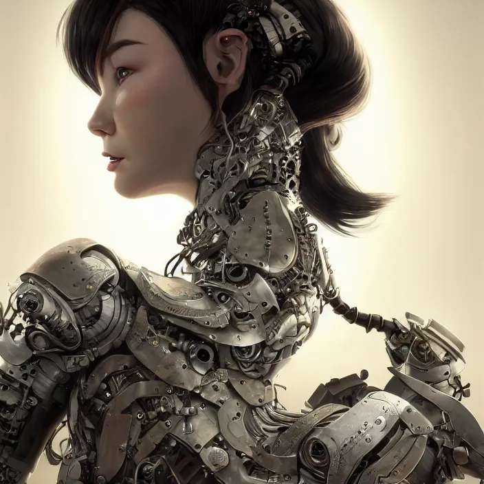 Image similar to hyper - realistic bjork leather cyborg - by tom bagshaw, by ilya kuvshinov, rtx rendering, octane render 1 2 8 k, maya, extreme high intricate details by wlop, digital anime art by ross tran, medium shot, close up shot, composition by sana takeda, dramatic lighting by greg rutkowski, 8 k, trending on artstation