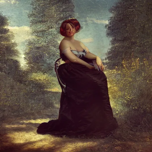 Image similar to beautiful woman, hot, 1 8 0 0 s, sunlight, moonlight, ultra - wide angle lens, willem de koonig, defocus