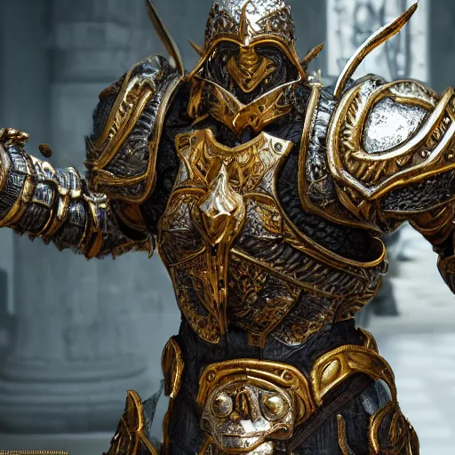 Prompt: a photo of 8k ultra realistic Invincible, full body, diablo, intricate white and gold armor, sword, ornate, cinematic lighting, hyperrealistic, focused, high details, unreal engine 5, cinematic, Trending on artstation, artstationHD, artstationHQ, 4k, 8k