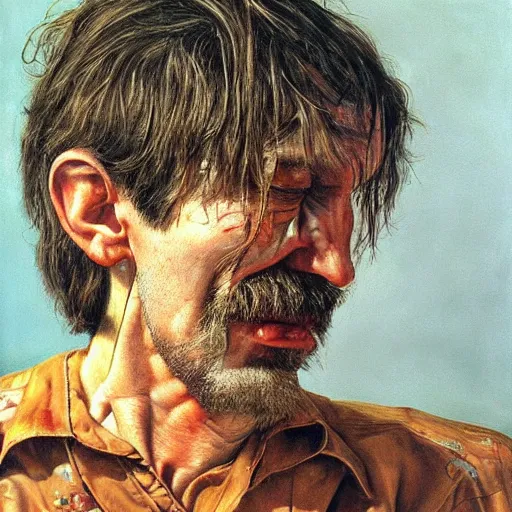 Prompt: high quality high detail painting by lucian freud and beksinski, hd, lemmy from motorhead,