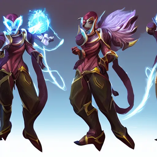 Image similar to concept art of a new league of legends champion, volumetric lightening, new