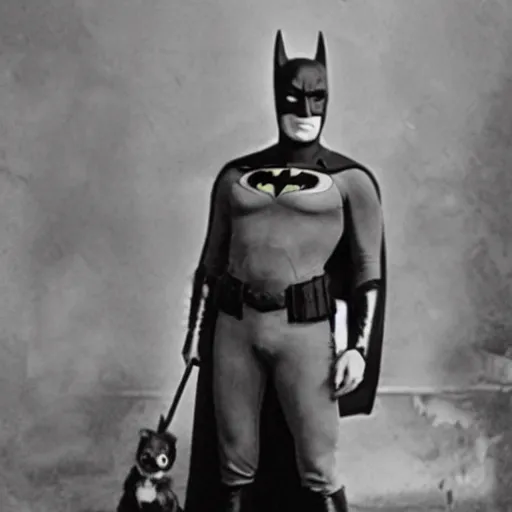 Image similar to A vintage photograph of Batman in the 19th century W- 768