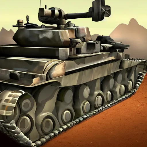 Image similar to a tank fighting a war, vector video game