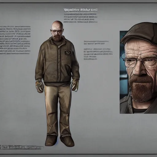 Image similar to Walter White in Half-Life 2, video game concept art