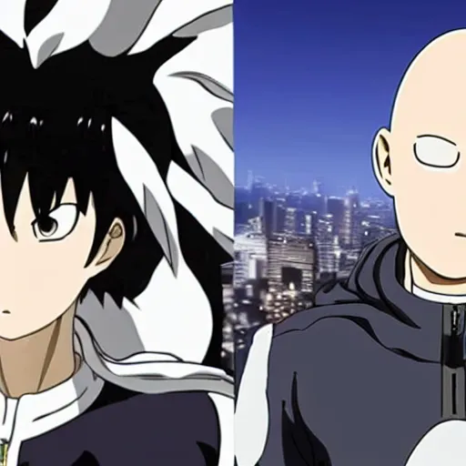 Image similar to makoto shinkai one punch man saitama