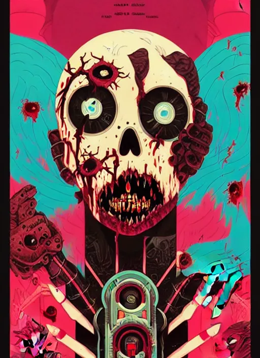 Image similar to zombie emo concert poster, tristan eaton, victo ngai, artgerm, rhads, ross draws