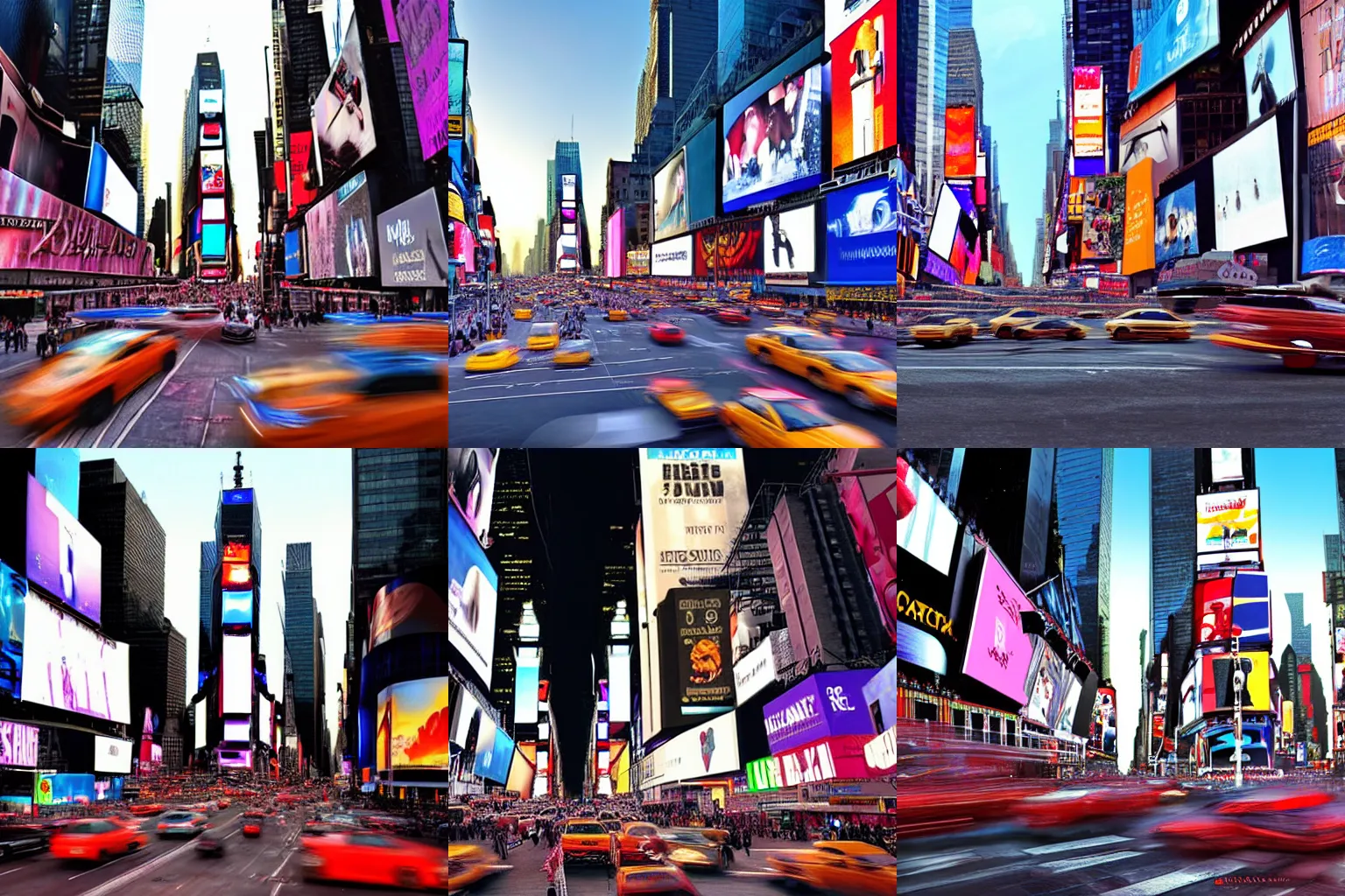 Prompt: Times Square NYC during rush hour in the year 2085. Photorealistic, ultra detailed, award winning photography, beautiful lighting.
