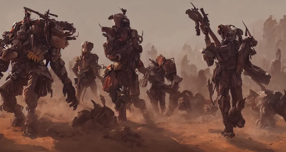 Image similar to scavengers in a desert, artstation, cgsociety