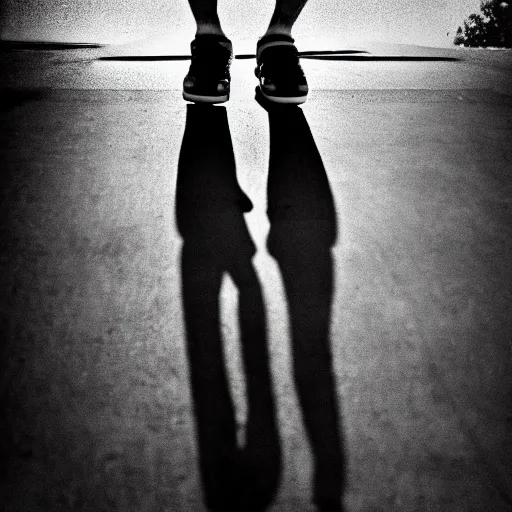 Image similar to tony hawk with his legs amputated, crying, photograph, black and white, emotional lighting, moody shadows, 4 k