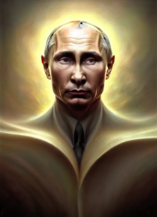 Image similar to putin as an devil, aesthetic, fine art, intricate, elegant, highly detailed, realistic hair, centered, digital painting, art station, conceptual art, soft, sharp focus, illustration, artwork, artgerm, tomasz alen kopera, peter mohrbacher, donato giancola, wlop, boris vallejo