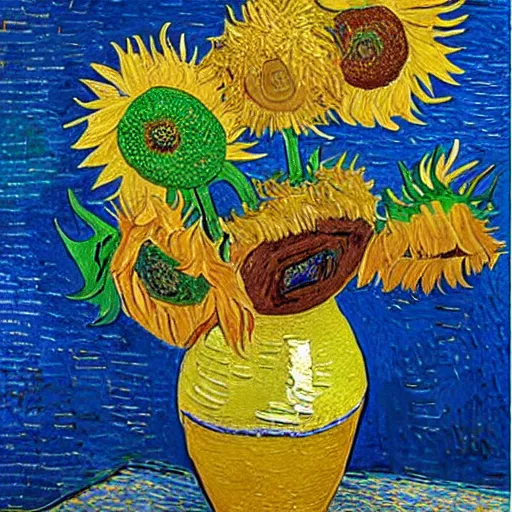 Prompt: sunflowers in the style of van gogh