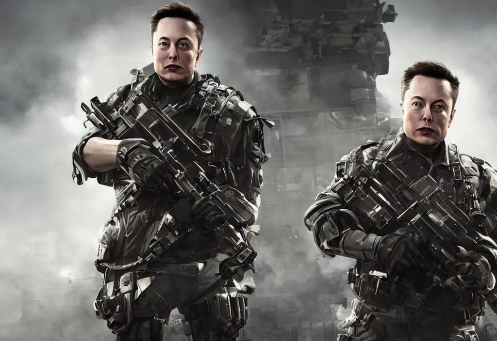 Image similar to elon musk in call of duty, elon musk in the video game call of duty, gameplay screenshot, close up, 3 d rendering. unreal engine. amazing likeness. very detailed.