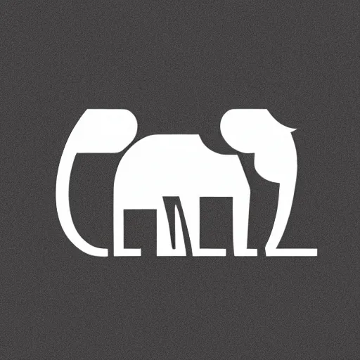 Image similar to minimal geometric elephant logo by karl gerstner, monochrome, symmetrical