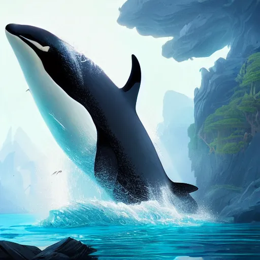 Image similar to an angry orca in water, apex predator. intricate, epic lighting, cinematic composition, hyper realistic, 8 k resolution, unreal engine 5, by artgerm, tooth wu, dan mumford, beeple, wlop, rossdraws, james jean, marc simonetti, artstation