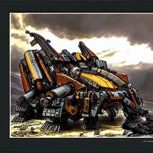 Image similar to cambrian battle mech by james gurney