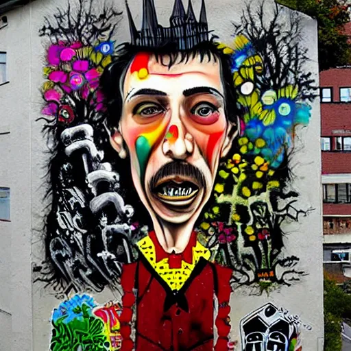 Image similar to transylvanian folk art, in the style of graffiti, made by david choe