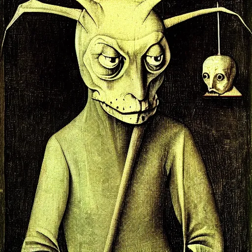 Prompt: portrait of a demon by hieronymous bosch