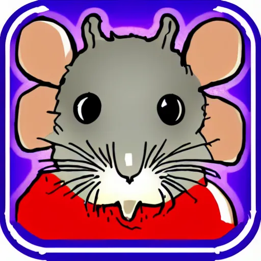 Prompt: a cute dead rat icon