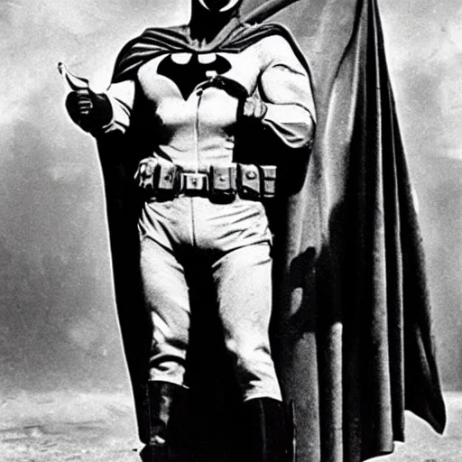 Image similar to batman as a soldier , historical photo of ww2