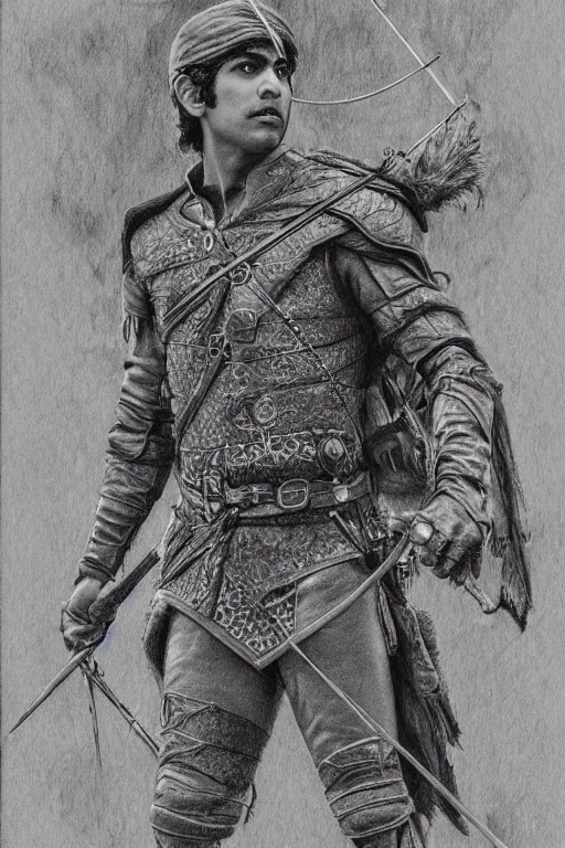 Image similar to intricate pencil sketch of rishi sunak as robin hood but robbing the poor to give to the rich, 8 k octane beautifully detailed render