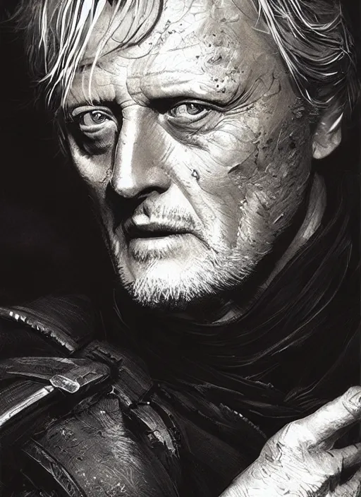 Image similar to portrait of rutger hauer, marvel comics, dark, intricate, highly detailed, smooth, artstation, digital illustration by ruan jia and mandy jurgens and artgerm and wayne barlowe and greg rutkowski and frank frazetta