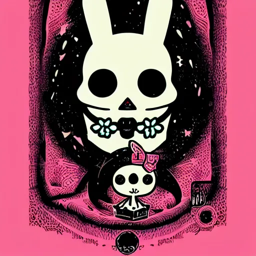 Prompt: portrait skull girl miffy by petros afshar, tom whalen, laurie greasley, jc leyendecker and singer sargent