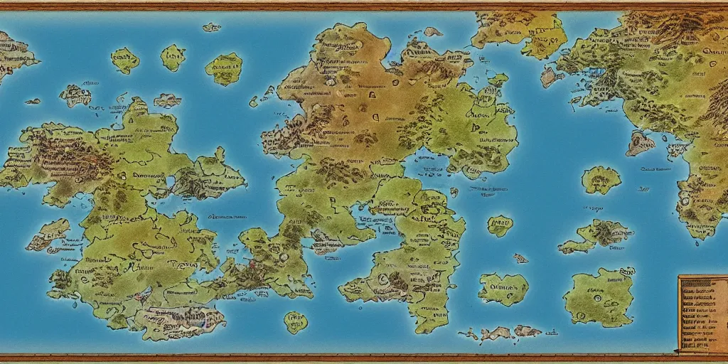 Prompt: Very complicated and detailed fantasy map, countries, NO TEXT, 4k