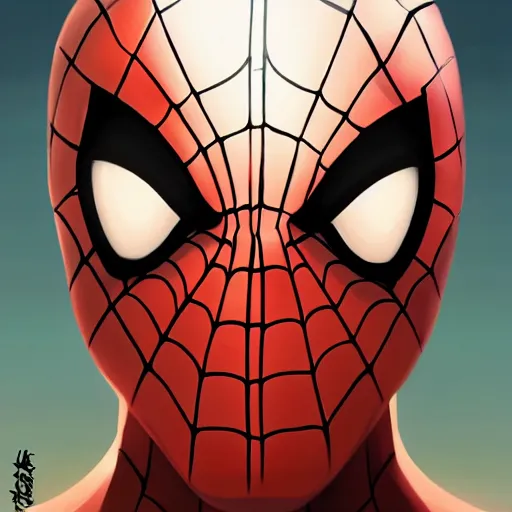 Image similar to face icon stylized minimalist spiderman, loftis, cory behance hd by jesper ejsing, by rhads, makoto shinkai and lois van baarle, ilya kuvshinov, rossdraws global illumination
