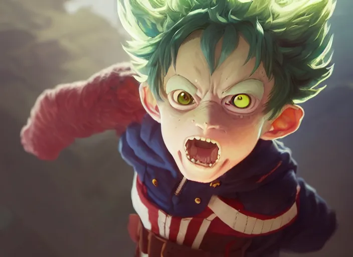 Image similar to highly detailed portrait of an imp, in my hero academia, stephen bliss, 8 k, unreal engine, fantasy art by greg rutkowski, loish, rhads, ferdinand knab, makoto shinkai and lois van baarle, ilya kuvshinov, rossdraws, tom bagshaw, global illumination, radiant light, detailed and intricate environment